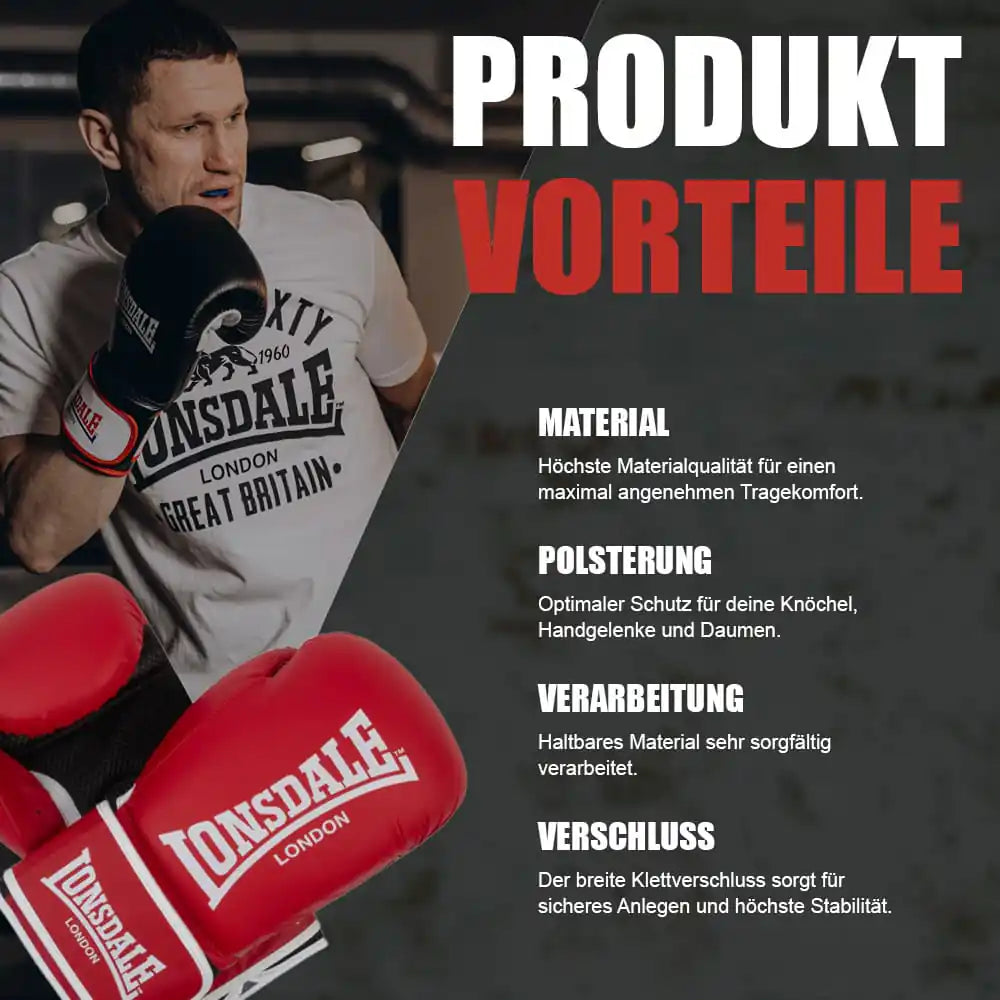 LONSDALE Boxhandschuhe Ashdon- Rot