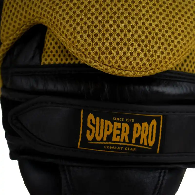 Super Pro Handpratzen Curved Leder Schwarz/Gold