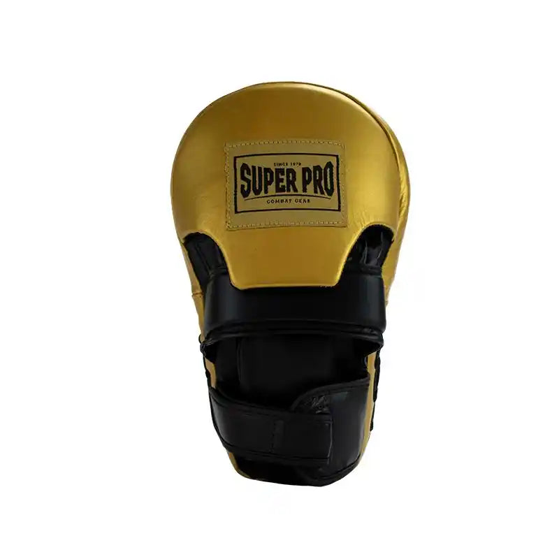 Super Pro Handpratzen Curved Long Leder Schwarz/Gold