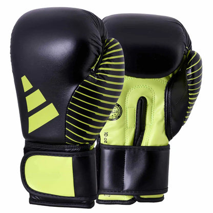 Adidas Kickboxing Wettkampf Boxhandschuhe 10oz Schwarz/Neon Grün