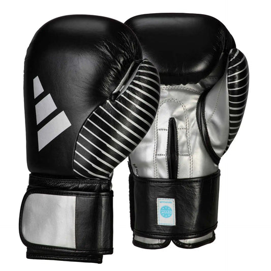 Adidas Kickboxing Wettkampf Boxhandschuhe Schwarz/Silber