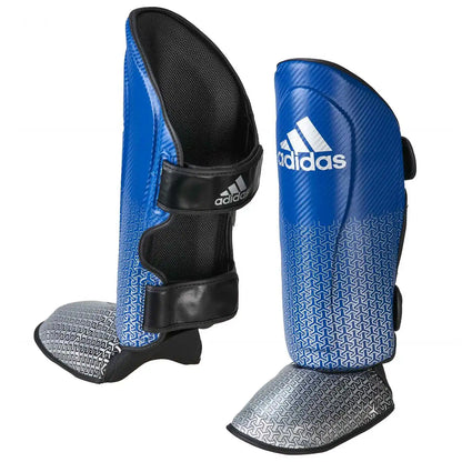 Adidas Schienbeinschoner Pro Kickboxing Blau/Silber
