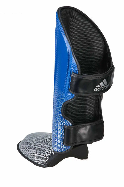 Adidas Schienbeinschoner Pro Kickboxing Blau/Silber