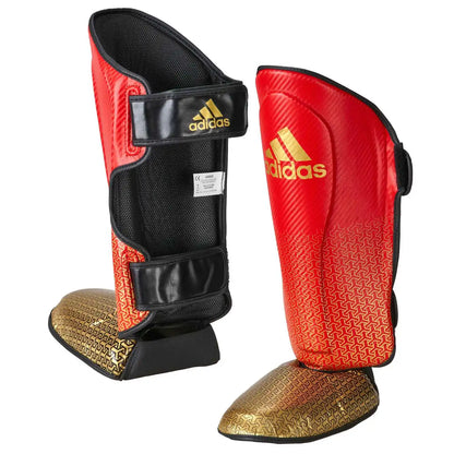 Adidas Schienbeinschoner Pro Kickboxing Rot/Gold