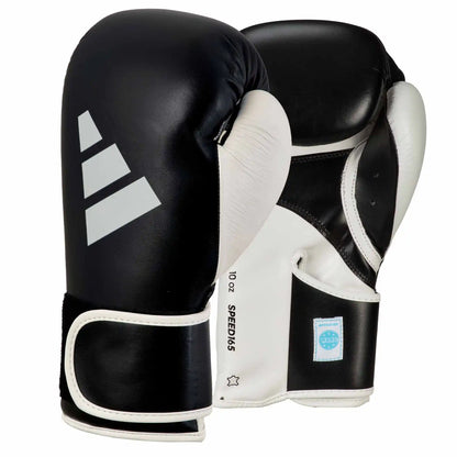 Adidas Wettkampf Boxhandschuhe SPEED 165 Schwarz/Weiß Leder 10oz