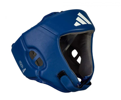 Adidas Wettkampf Kopfschutz IBA Blau Kaktus-Leder