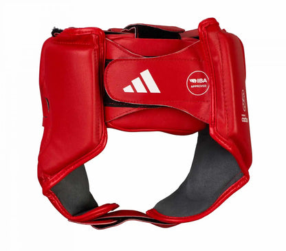 Adidas Wettkampf Kopfschutz IBA Rot Kaktus-Leder