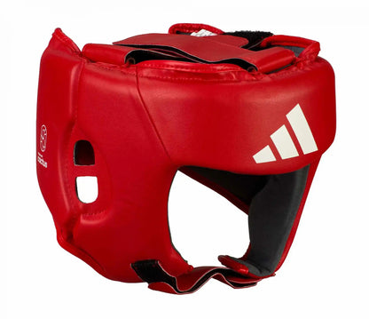 Adidas Wettkampf Kopfschutz IBA Rot Kaktus-Leder
