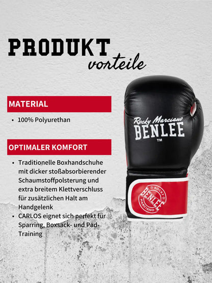 BENLEE Rocky Marciano Boxhandschuhe Carlos Schwarz/Rot