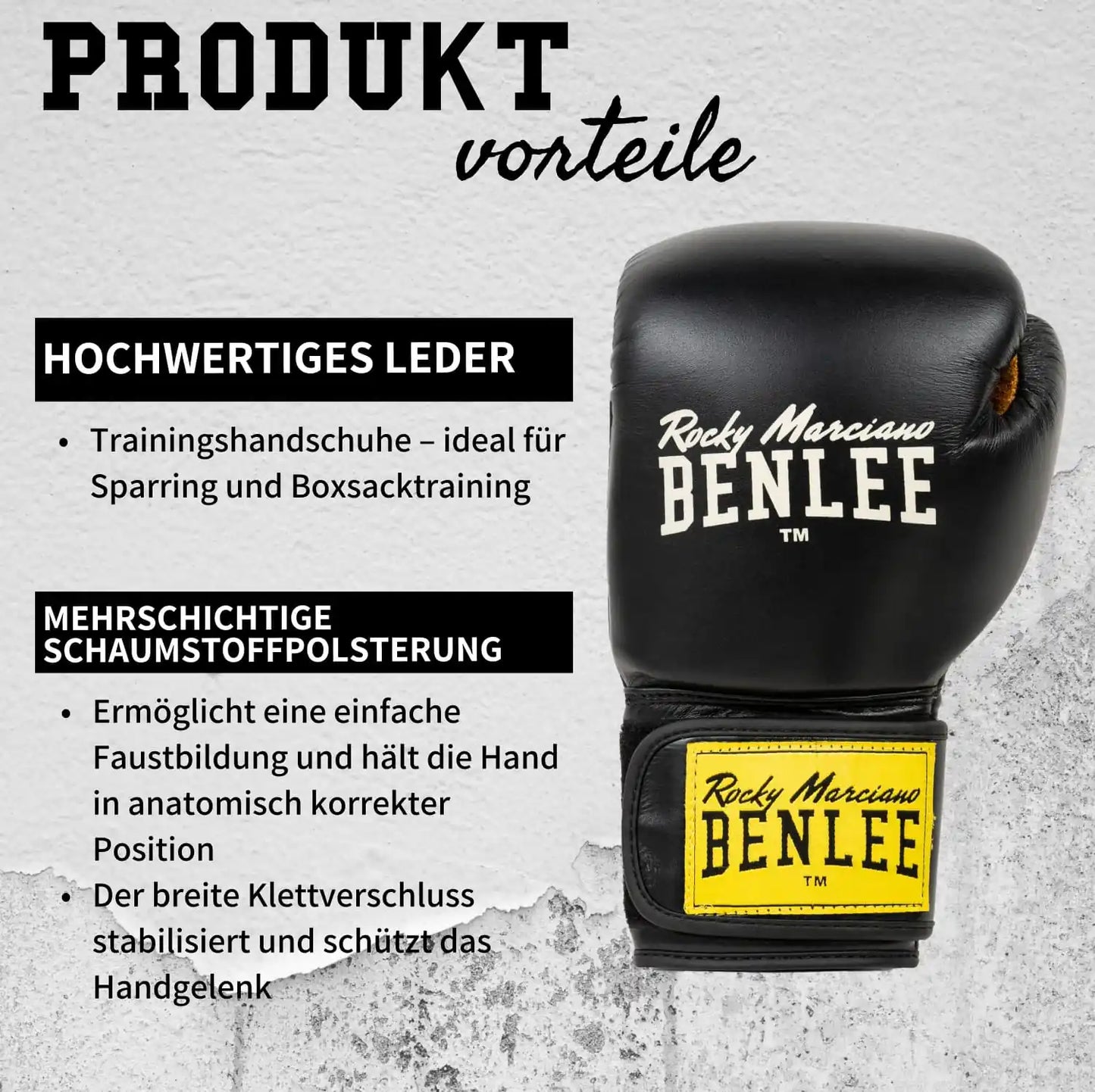 BENLEE Rocky Marciano Boxhandschuhe Evans Schwarz