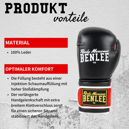 BENLEE Rocky Marciano Boxhandschuhe Sugar Deluxe Schwarz/Rot