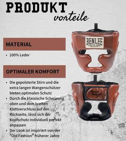 BENLEE Rocky Marciano Kopfschutz Premium Vintage - Leder