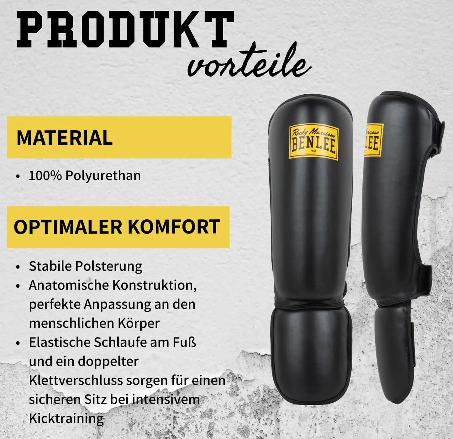 BENLEE Rocky Marciano Schienbeinschoner Guardian Schwarz