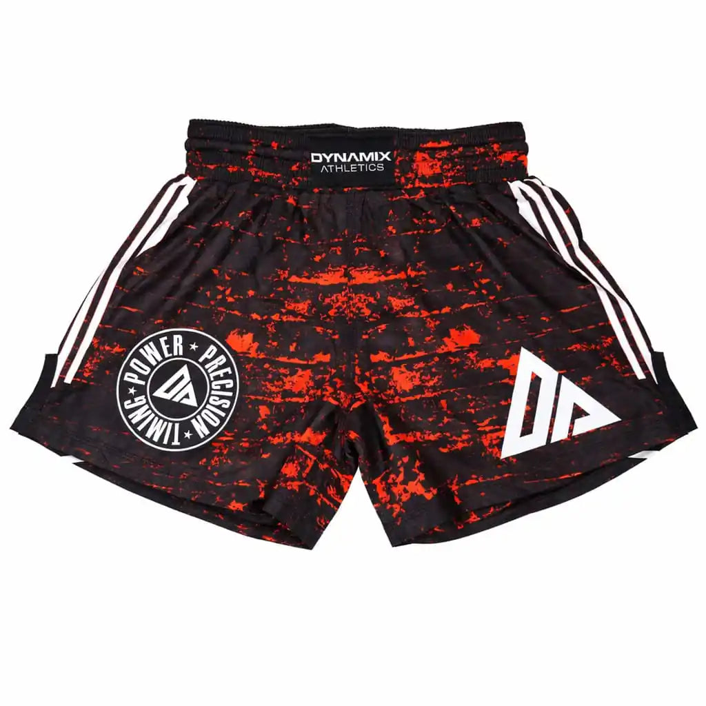 Dynamix Athletics Kickboxing Shorts Lava Schwarz/Rot