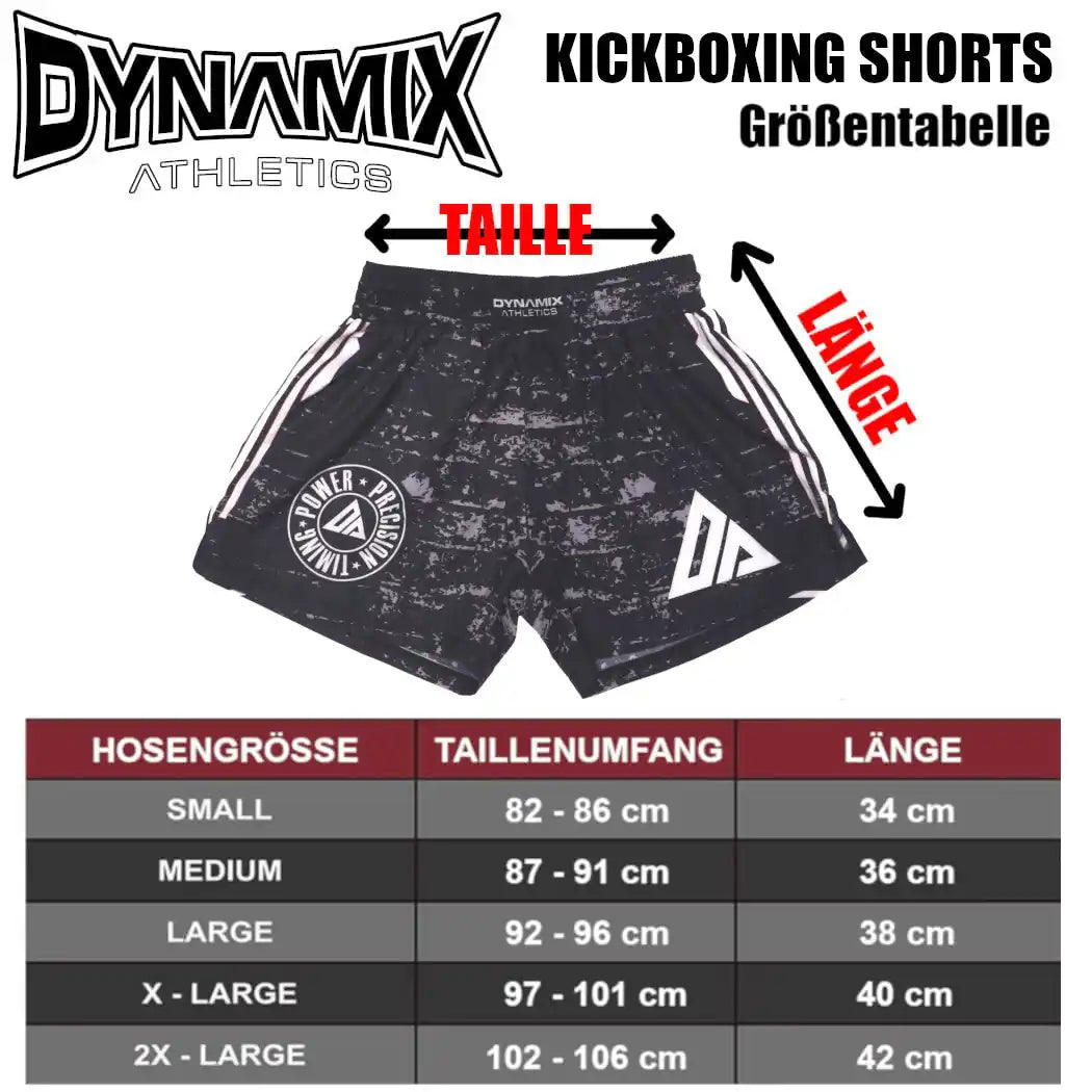 Dynamix Athletics Kickboxing Shorts Lava Schwarz/Rot