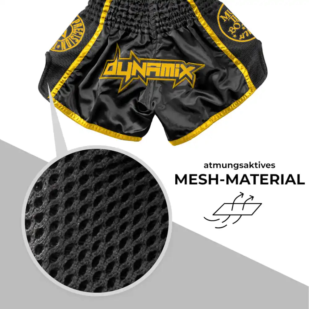 Dynamix Athletics Muay Thai Shorts Warpath Schwarz/Gold