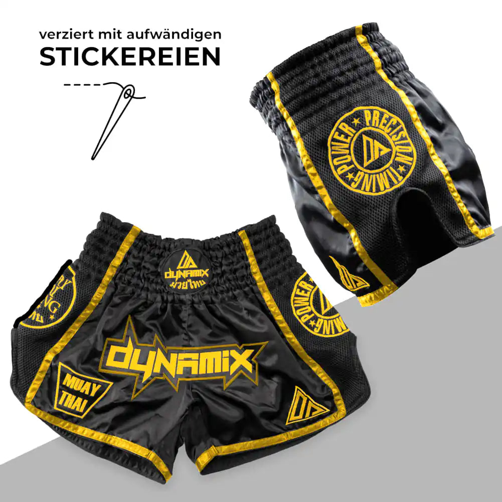 Dynamix Athletics Muay Thai Shorts Warpath Schwarz/Gold