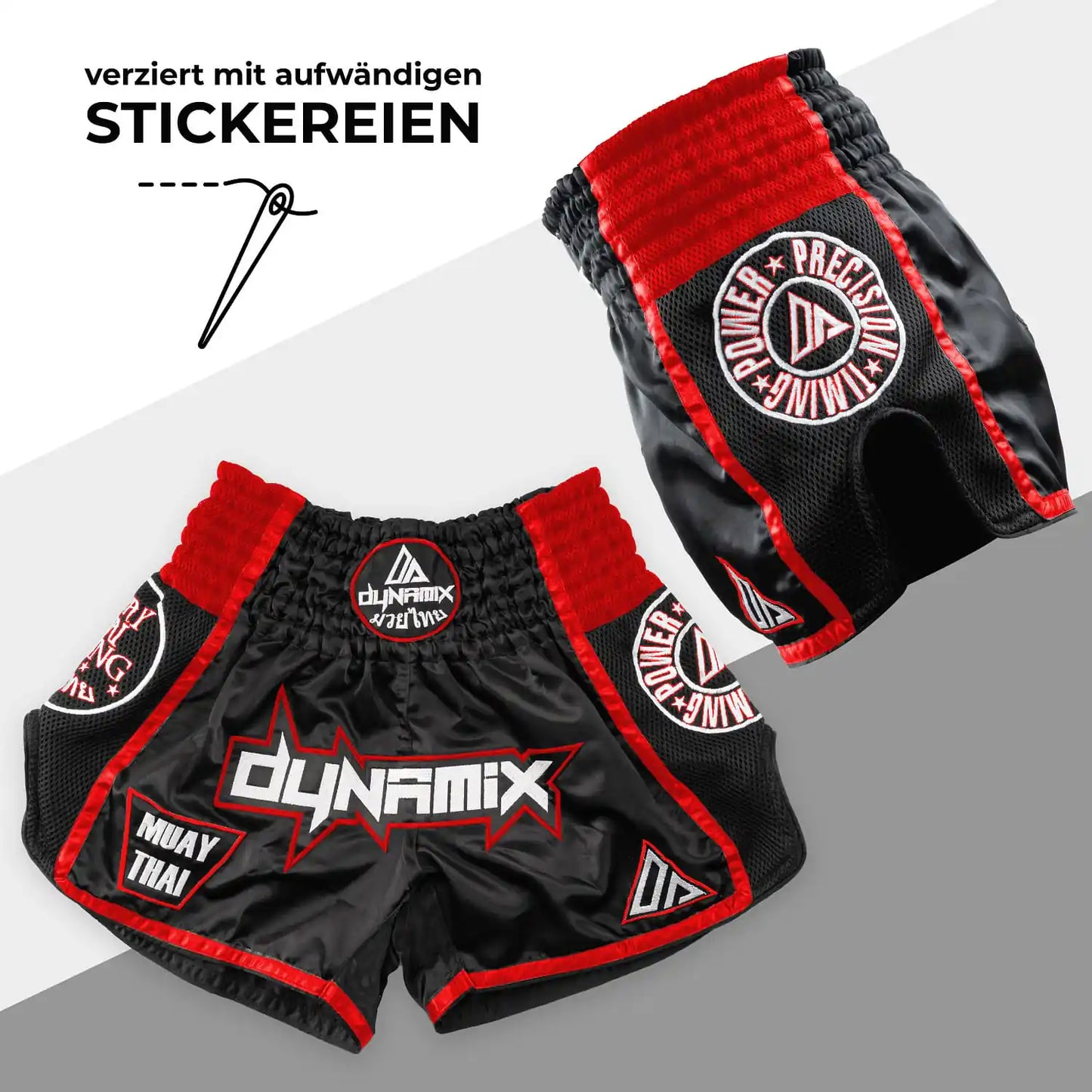 Dynamix Athletics Muay Thai Shorts Warpath Schwarz/Rot