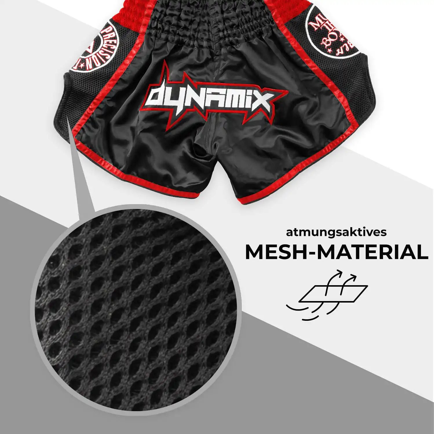 Dynamix Athletics Muay Thai Shorts Warpath Schwarz/Rot