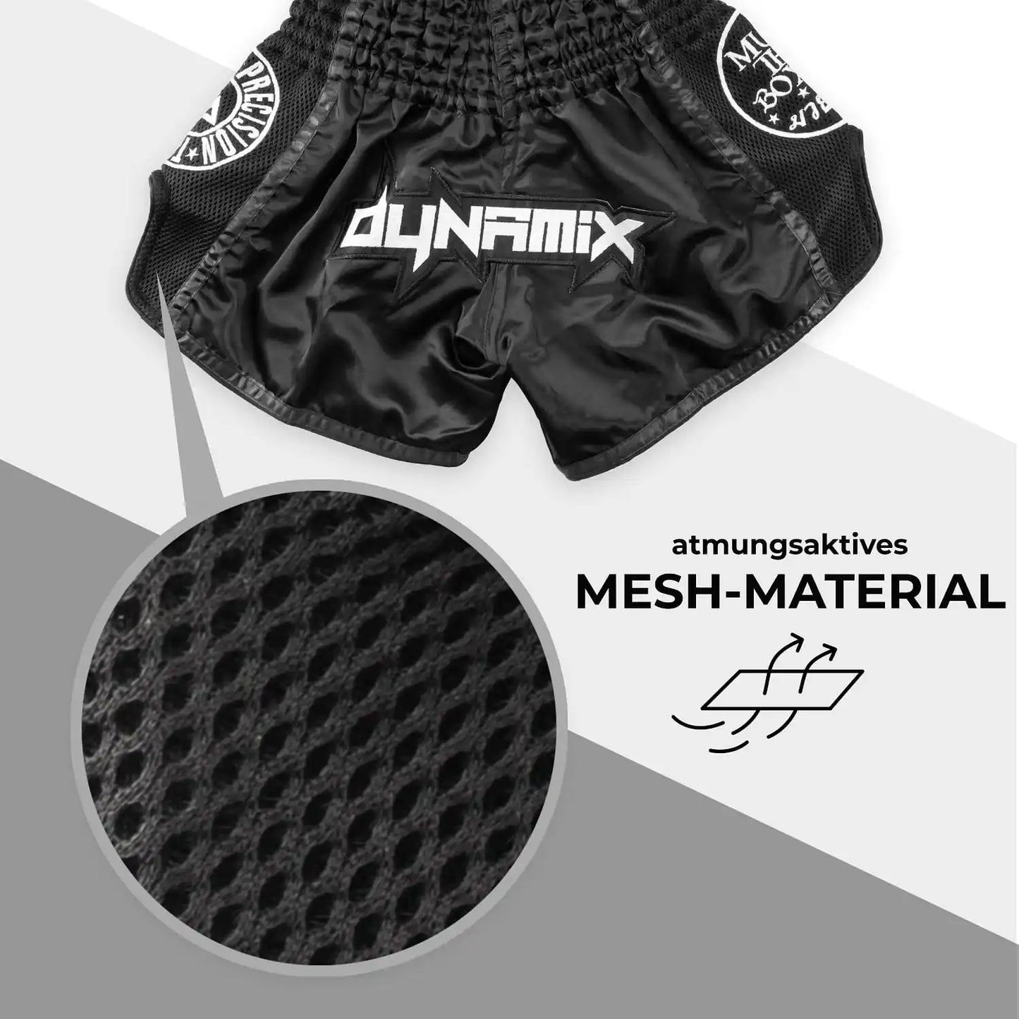 Dynamix Athletics Muay Thai Shorts Warpath Schwarz