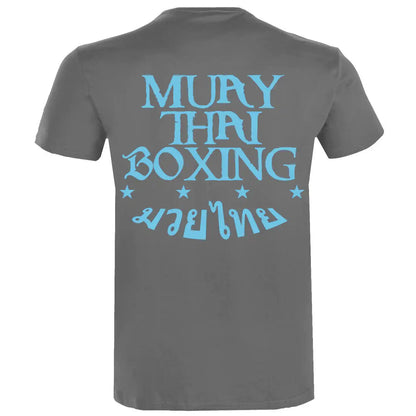 Dynamix Athletics T-Shirt Muay Thai Boxing Grau/Blau