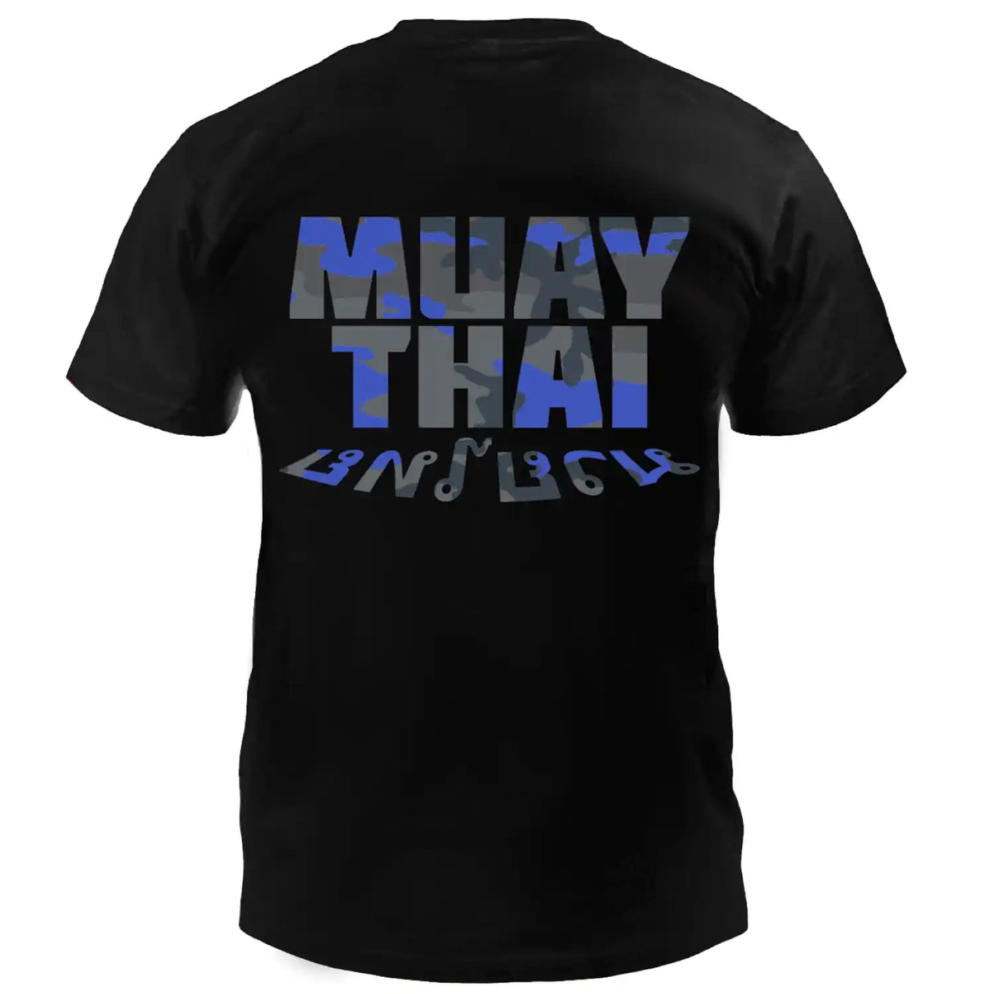 Dynamix Athletics T-Shirt Muay Thai Fight Schwarz/Camo Blau