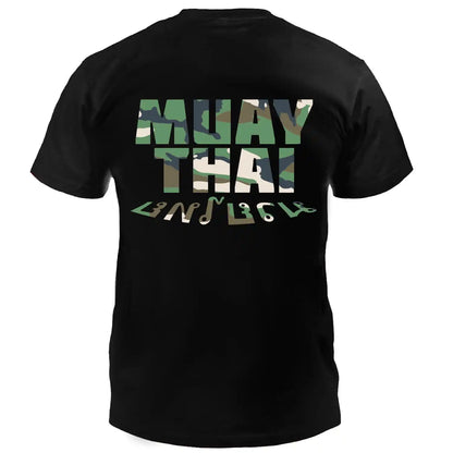 Dynamix Athletics T-Shirt Muay Thai Fight Schwarz/Camo Grün