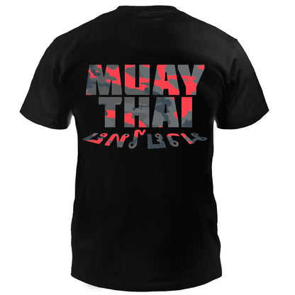 Dynamix Athletics T-Shirt Muay Thai Fight Schwarz/Camo Rot