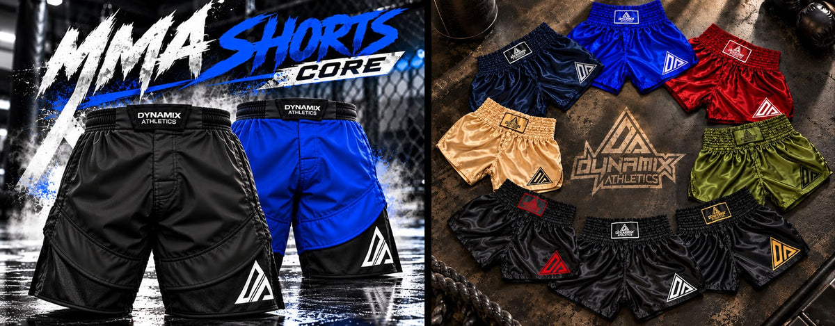 Banner aus 2 Bildern mit diversen Kampfsport Shorts