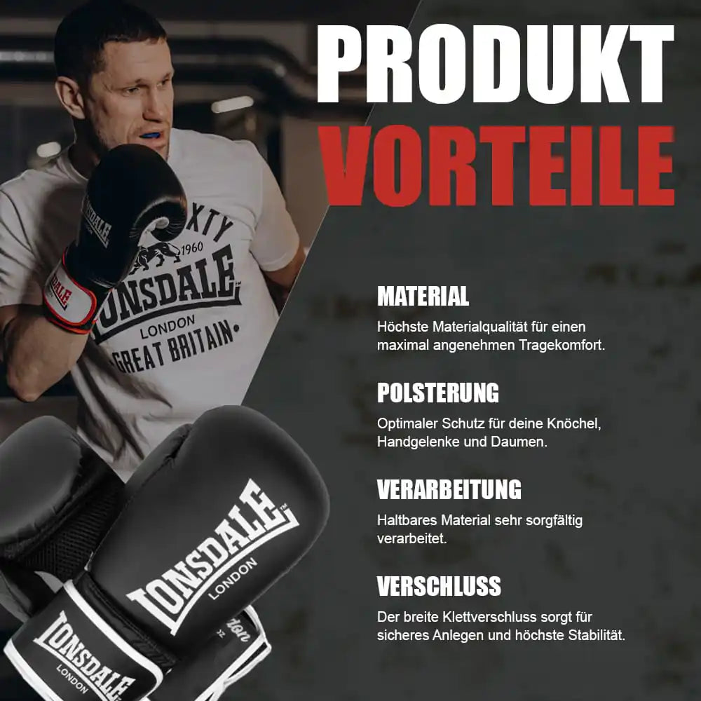 LONSDALE Boxhandschuhe Ashdon- Schwarz