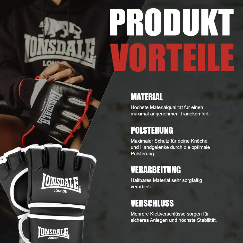 LONSDALE MMA Handschuhe Harlton - Schwarz