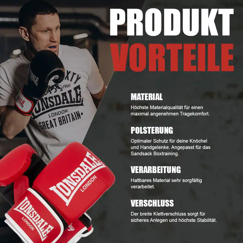 LONSDALE Sandsackhandschuhe Barley - Rot