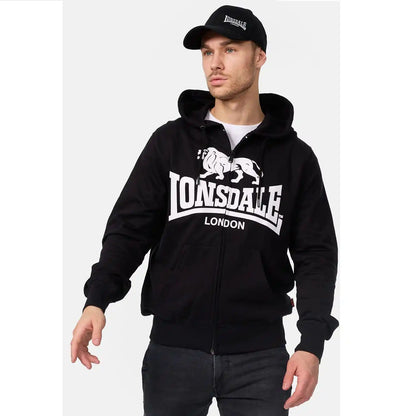 Lonsdale Zip-Hoodie Krafty Schwarz/Weiß