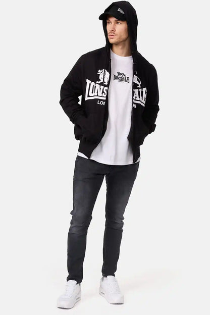 Lonsdale Zip-Hoodie Krafty Schwarz/Weiß