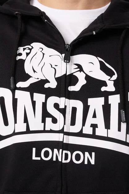 Lonsdale Zip-Hoodie Krafty Schwarz/Weiß