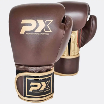 PX Boxhandschuhe Retro Braun/Gold Leder