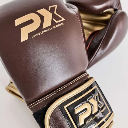 PX Boxhandschuhe Retro Braun/Gold Leder