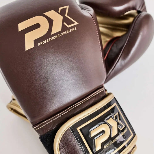 PX Boxhandschuhe Retro Braun/Gold Leder