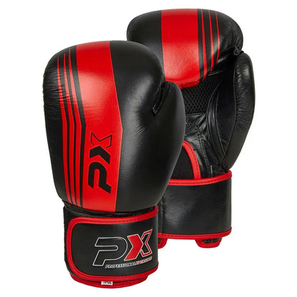 PX Boxhandschuhe Schwarz/Rot Leder