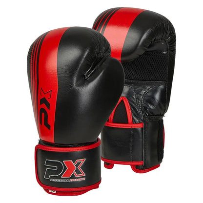 PX Boxhandschuhe Schwarz/Rot Leder