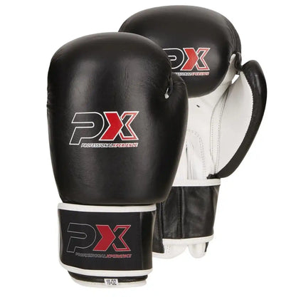 PX Boxhandschuhe Schwarz/Weiß Leder