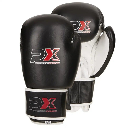 PX Boxhandschuhe Schwarz/Weiß Leder