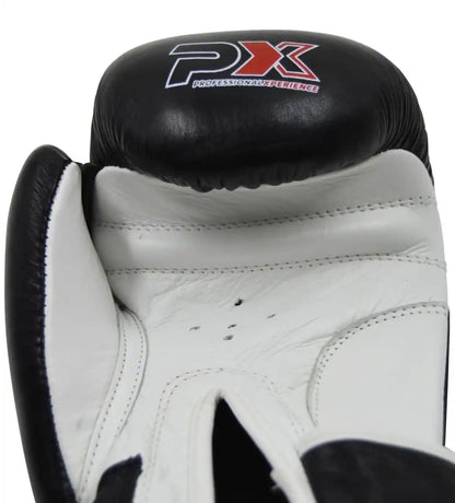 PX Boxhandschuhe Schwarz/Weiß Leder