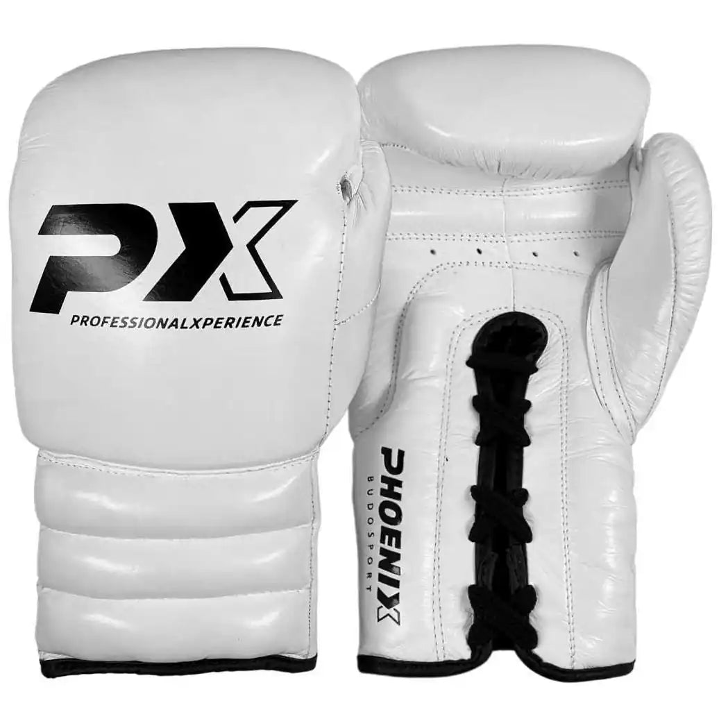 PX Boxhandschuhe Wettkampf Leder - Weiß