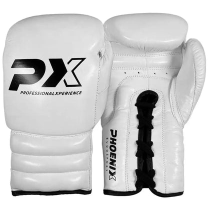 PX Boxhandschuhe Wettkampf Leder - Weiß