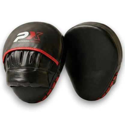 PX Handpratzen gekrümmt Schwarz/Rot Leder