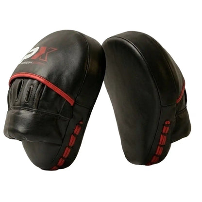 PX Handpratzen gekrümmt Schwarz/Rot Leder