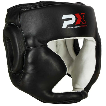 PX Kopfschutz Sparring Schwarz - Leder