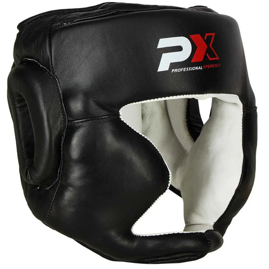 PX Kopfschutz Sparring Schwarz - Leder