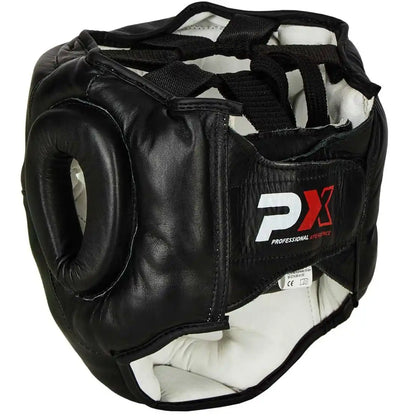 PX Kopfschutz Sparring Schwarz - Leder